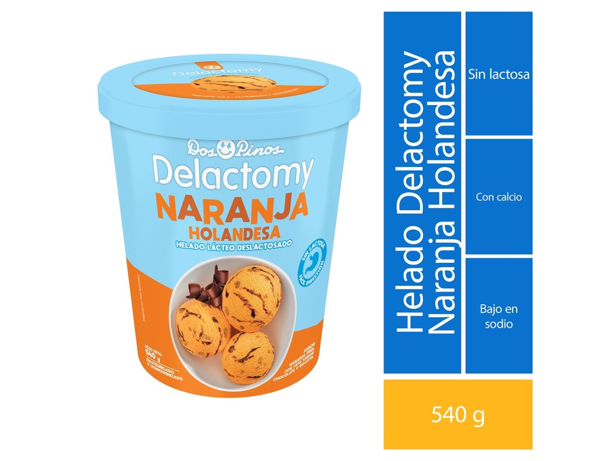Helado Dos Pinos Delactomy naranja holandesa - 540 g
