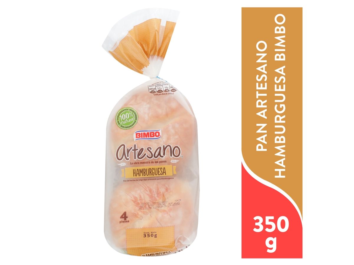 Pan Bimbo artesano para hamburguesa big 4 Uds - 350 g