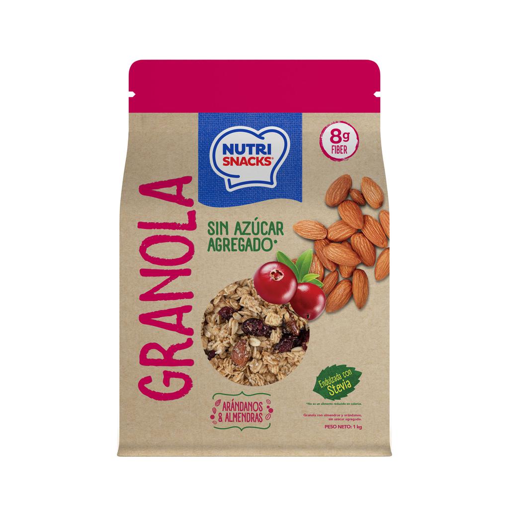 NutriSnack Granola con Almendras y Arándanos sin Azúcar 1 kg / 2.2 lb