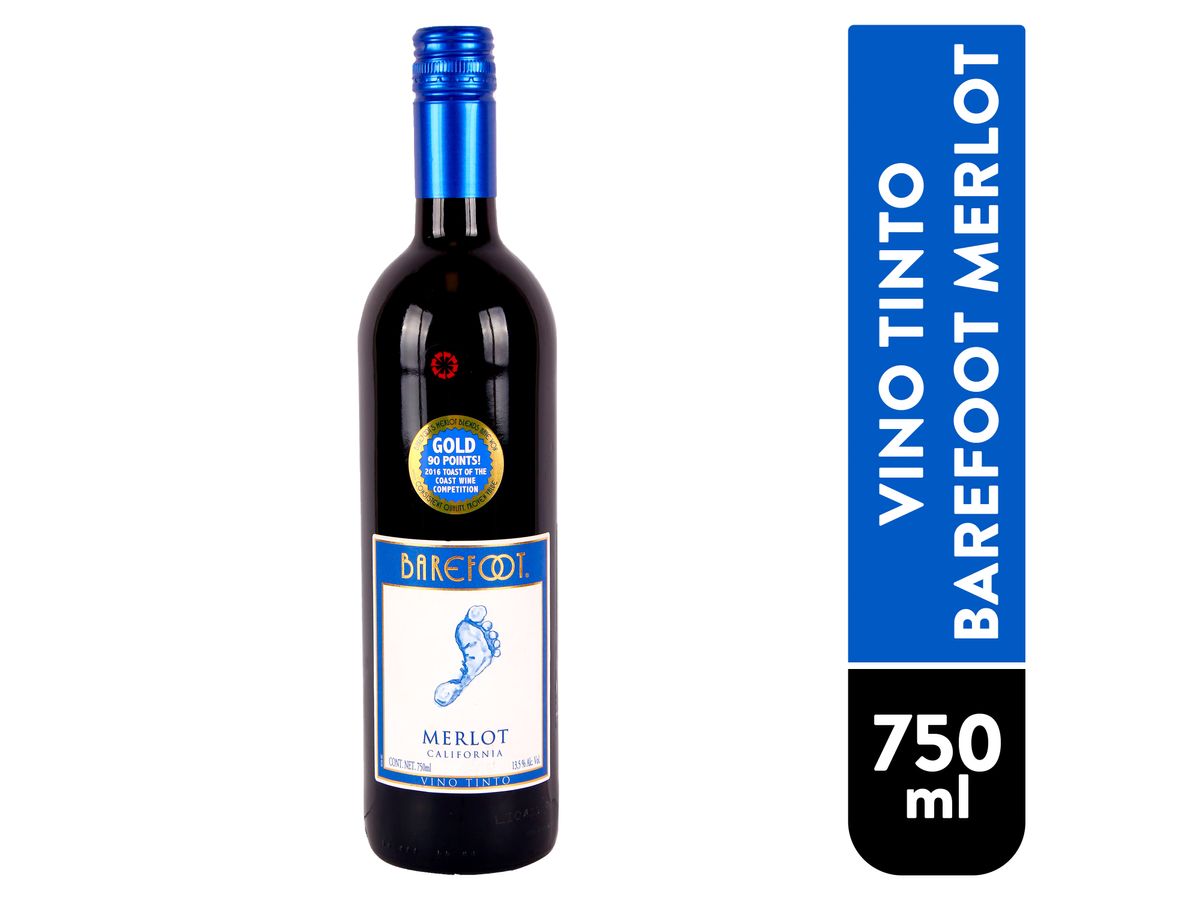 Vino Tinto Barefoot Merlot 750 Ml