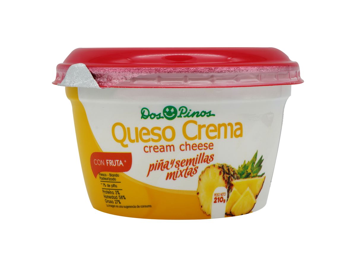 Queso Dos Pinos crema piña y semillas mixtas - 210 g