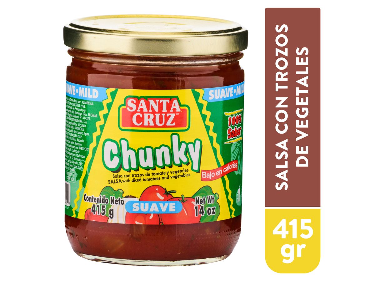 Salsa Santa Cruz chunky picante suave y libre de gluten - 415 g