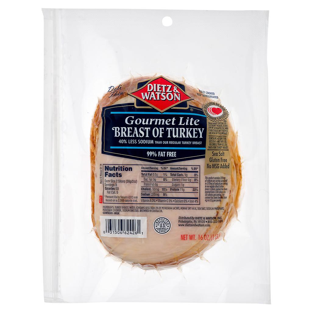 Dietz & Watson Pechuga de Pavo Tajada 454 g / 1 lb