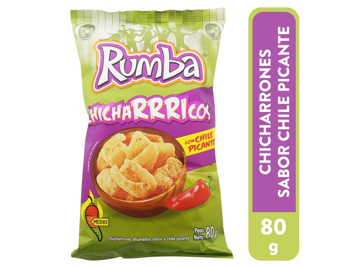 Chicharrón Rumba ahumados con chile picante - 80 g
