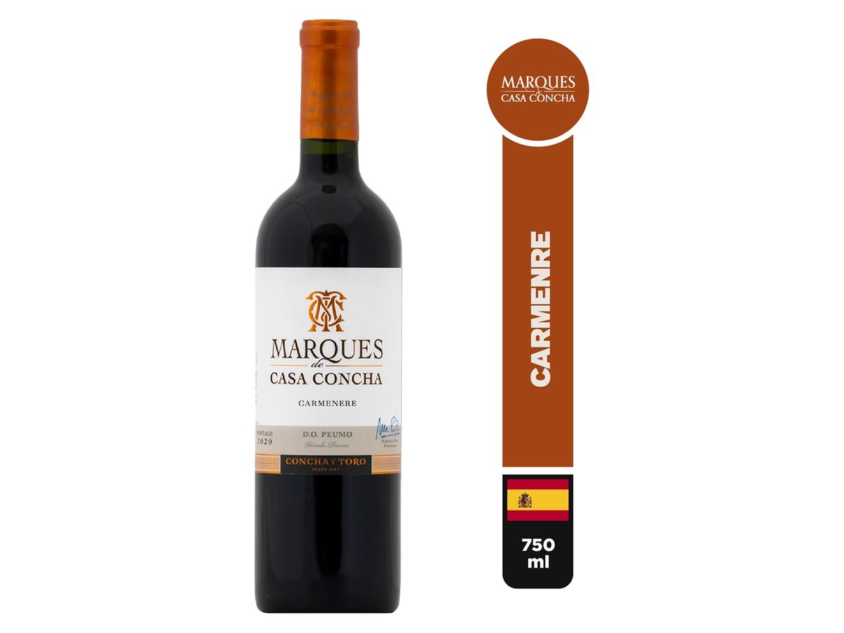 Vino tinto Marques Casa Concha carmenere - 750 ml