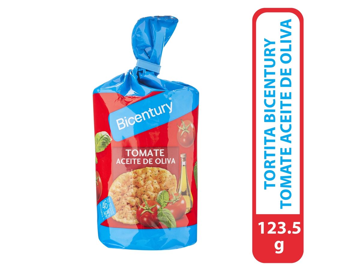 Tortita de maiz Bicentury tomate aceite oliva - 123.5 g
