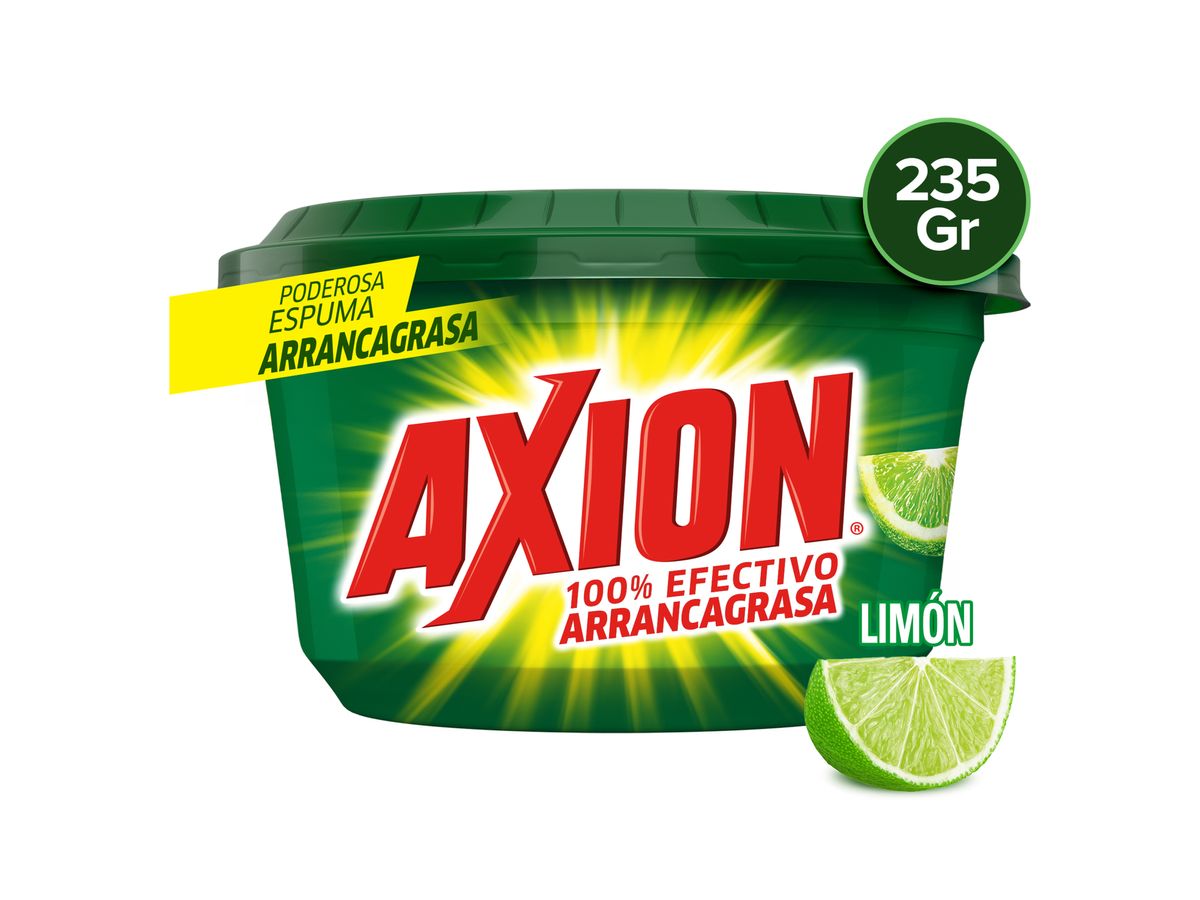 Lavaplatos Axion Limón En Pasta, Arrancagrasa - 235g