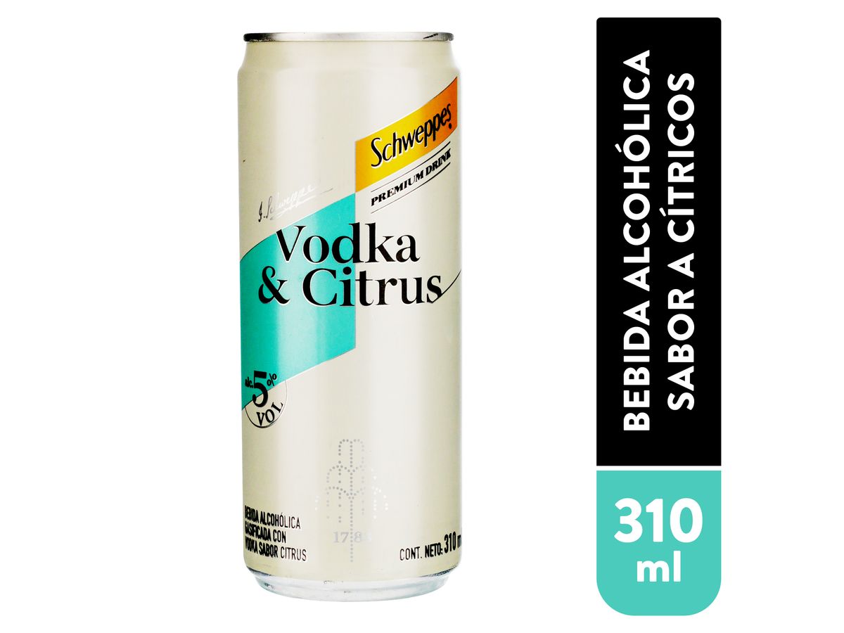 Vodka Schweppes Citrus Lata Sleek - 310 ml