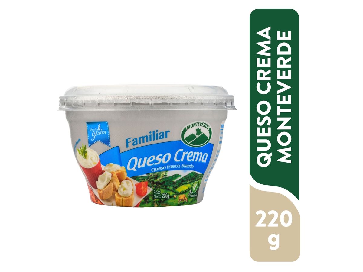 Queso crema Monteverde libre de gluten - 220 g