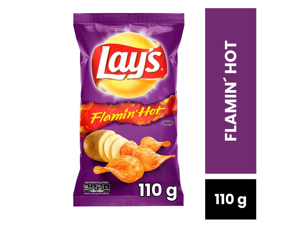 Snack Frito Lay Lay's flamin' hot Papas Fritas sabor picante - 110 g
