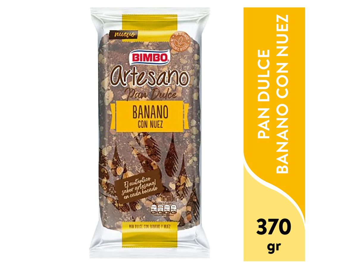 Pan Bimbo artesano banano con nuez - 370 g