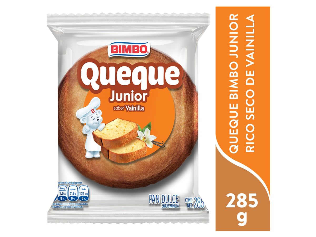 Queque Bimbo junior rico seco de vainilla - 285 g